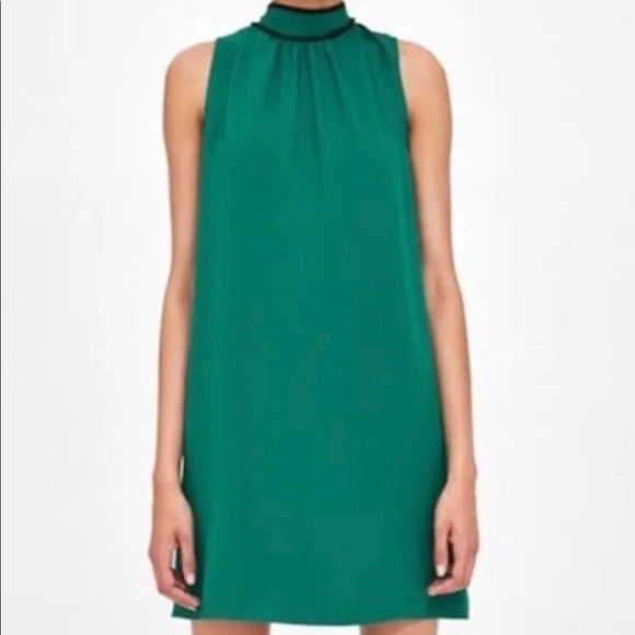 Zara Basic Mock Neck Mini Dress - Picture 1 of 9